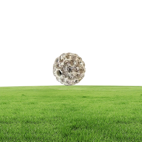 8mm white Micro Pave CZ Disco Ball Crystal crystal Bead Bracelet Necklace BeadsMJPW Whole