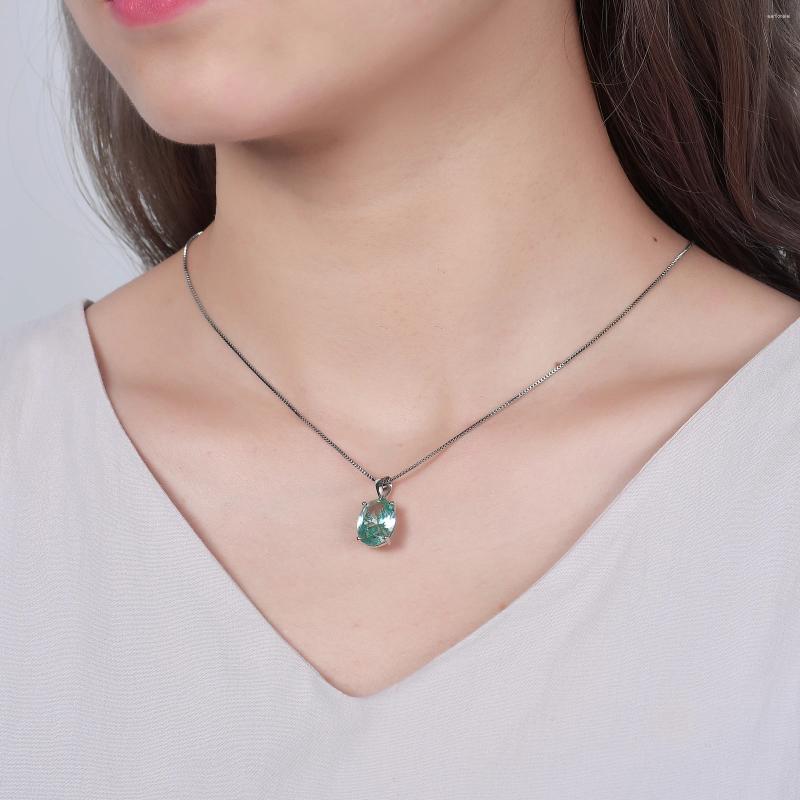 Pendants Gem's Beauty 10X14 Mm Oval Cut Lab Green Spinel Necklace Jewelry 2023 Style 925 Sterling Silver For Women Romantic Gift