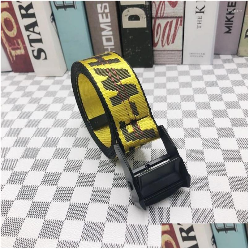 Belts Fashionable Mens Womens Canvagehs Letters Youth Students Street Hip-hop Trend Lengthened Couple Models Gift Drop Delivery Fas Dh7ia