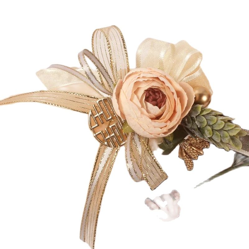 Charm Wrist Flower Wedding Bridesmaid Hand Rose Artificial Flowers Ribbon Party Prom Supply Accessories