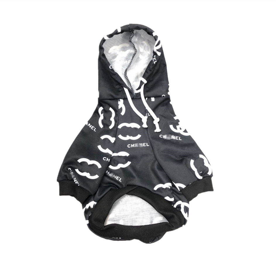 Dog black and white pure cotton hoodie designer letter logo brand pet clothing dog cat hoodie Dog Apparel efb
