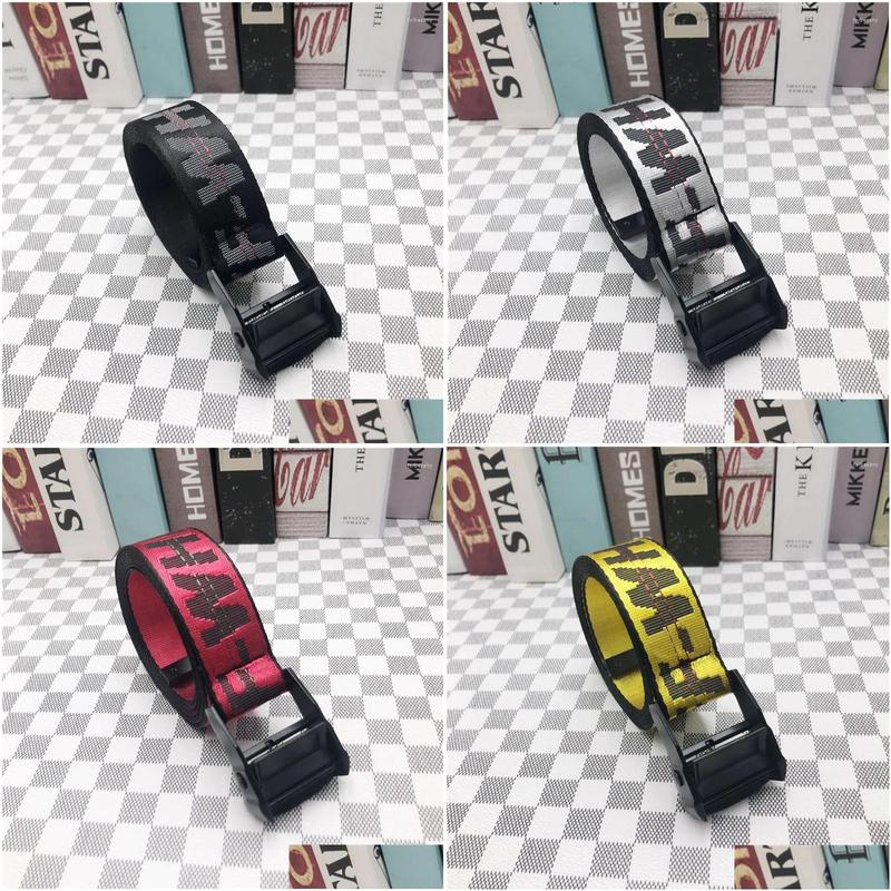 Belts Fashionable Mens Womens Canvagehs Letters Youth Students Street Hip-hop Trend Lengthened Couple Models Gift Drop Delivery Fas Dh7ia