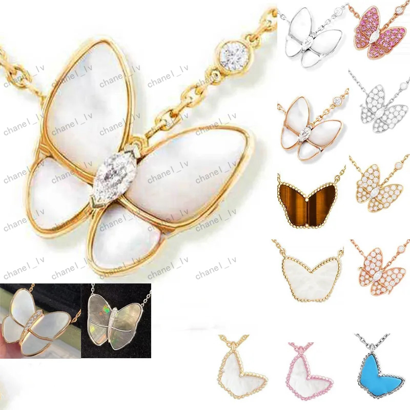 Luxury jewelry Designer Necklace Fashion Large Butterfly Pendant White diamond 18K gold high quality jewelry for women Valentine's Day girlfriend gifts