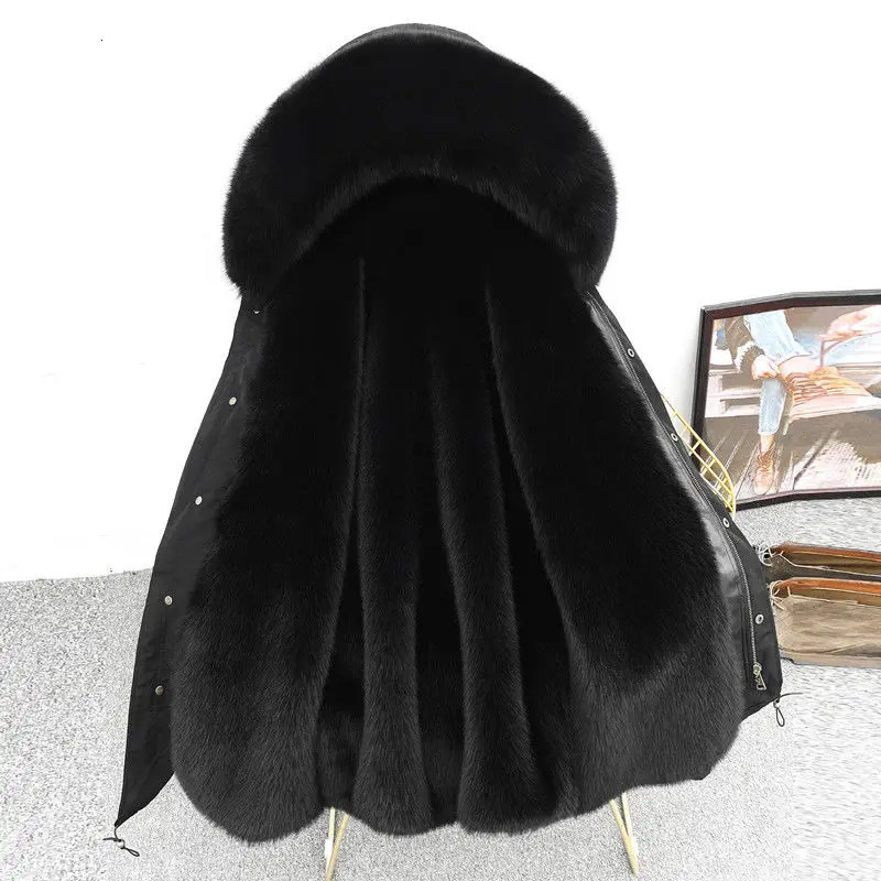 Men's Fur Faux Long Coat Winter Women Middle Length Removable Woman 2023 False Mink Velvet Korean Autumn Clothe Rex 231205