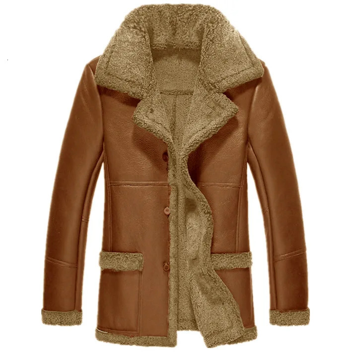 Men's Leather Faux 2023 Fur Coat Outdoor Jacket Autumn Winter Integrated Thickened Long Sleeve Fashion Casual Solid Color 231205