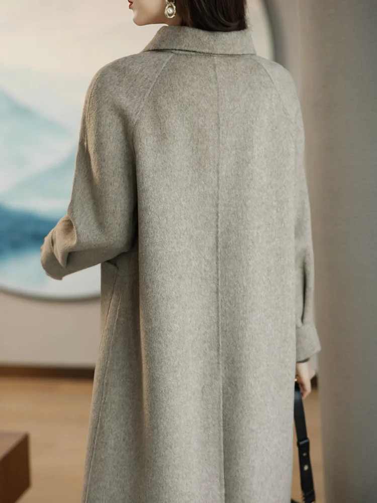 Women's Jackets Korean Fashion Wool Coat 2023 Fall and Winter Retro Slim Temperament Singlebreasted Mediumlength Tweed 231205