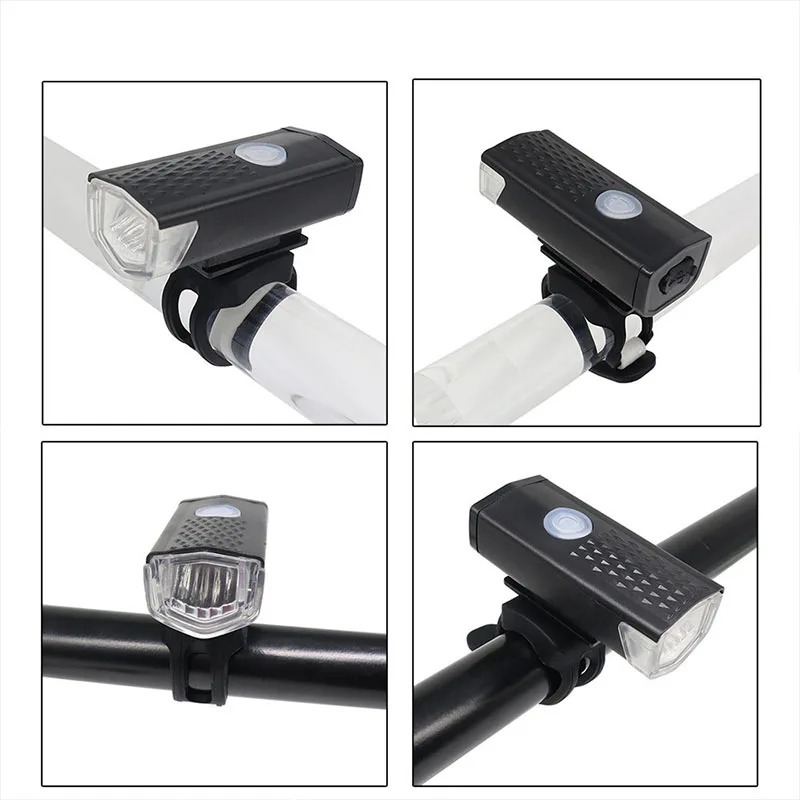 Bike Lights USB Rechargeable Bicycle Light LED Cycling Safety Warning Front Back Outdoor Lamp Set Road Mountain Parts 231206