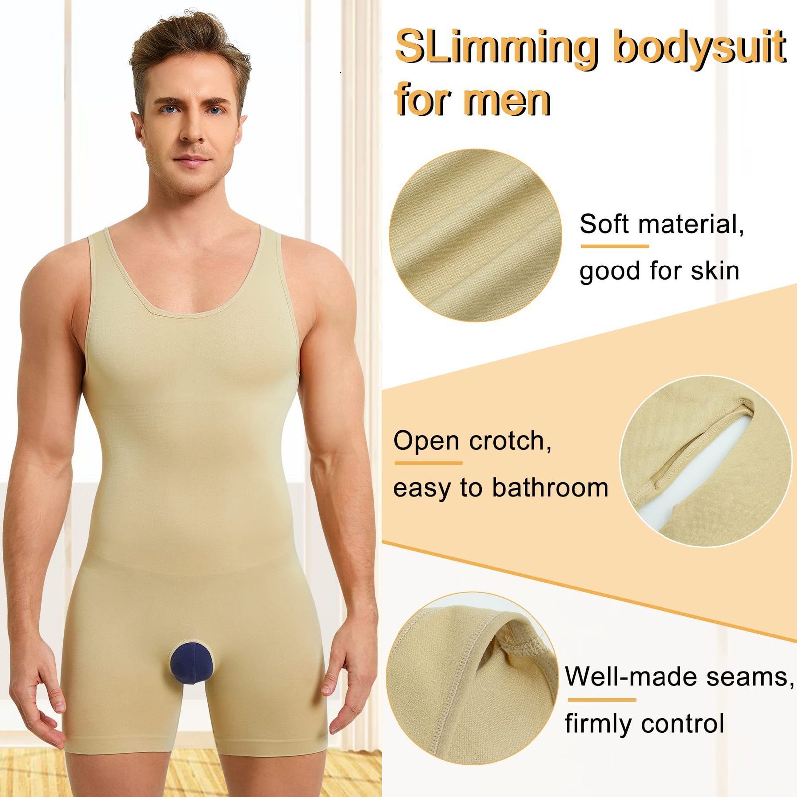Men's Body Shapers Sexy Mens Lingerie Open Crotchless Bodycon Bodysuit Male Body Shaper Open Butt Jumpsuit Wrestling Singlet Nightwear 230606
