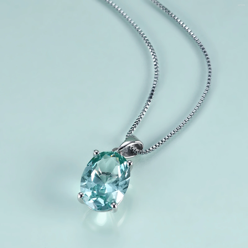 Pendants Gem's Beauty 10X14 Mm Oval Cut Lab Green Spinel Necklace Jewelry 2023 Style 925 Sterling Silver For Women Romantic Gift