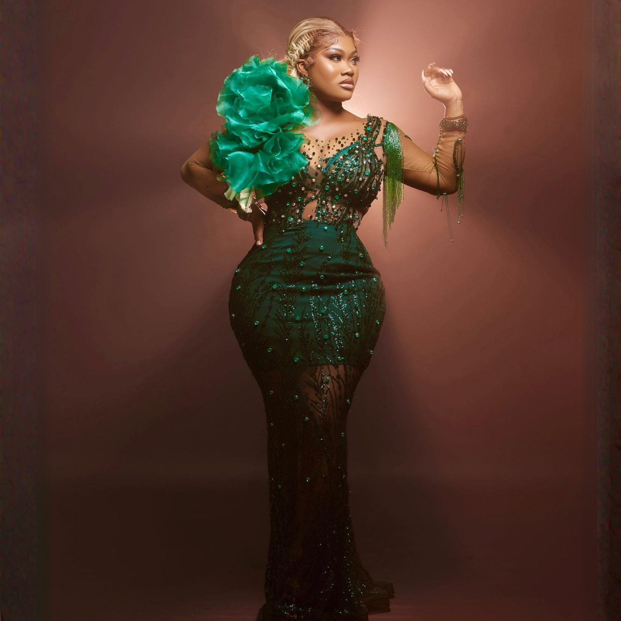 Emerald Green Aso Ebi Evening Dresses Illusion Mermaid Lace Beading Rehie Birthday Party Prom Dress for Black Girls Second Reception Gala Pageant Gown