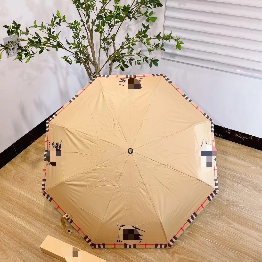 Hipster men's business Umbrellas Plaid Sun Umbrella Folding Automatic Clear Umbrella Sun protection UV protection umbrella