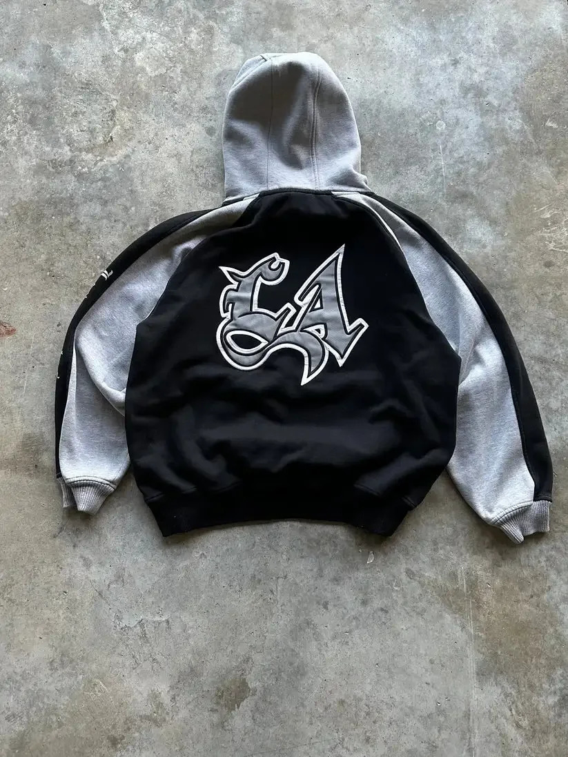 Men's Hoodies Sweatshirts Streetwear Y2K Hoodie Sweatshirt Men Harajuku Hip Hop Letter Graphic Embroidery Oversized Pullover Hoodie Goth Tops Clo