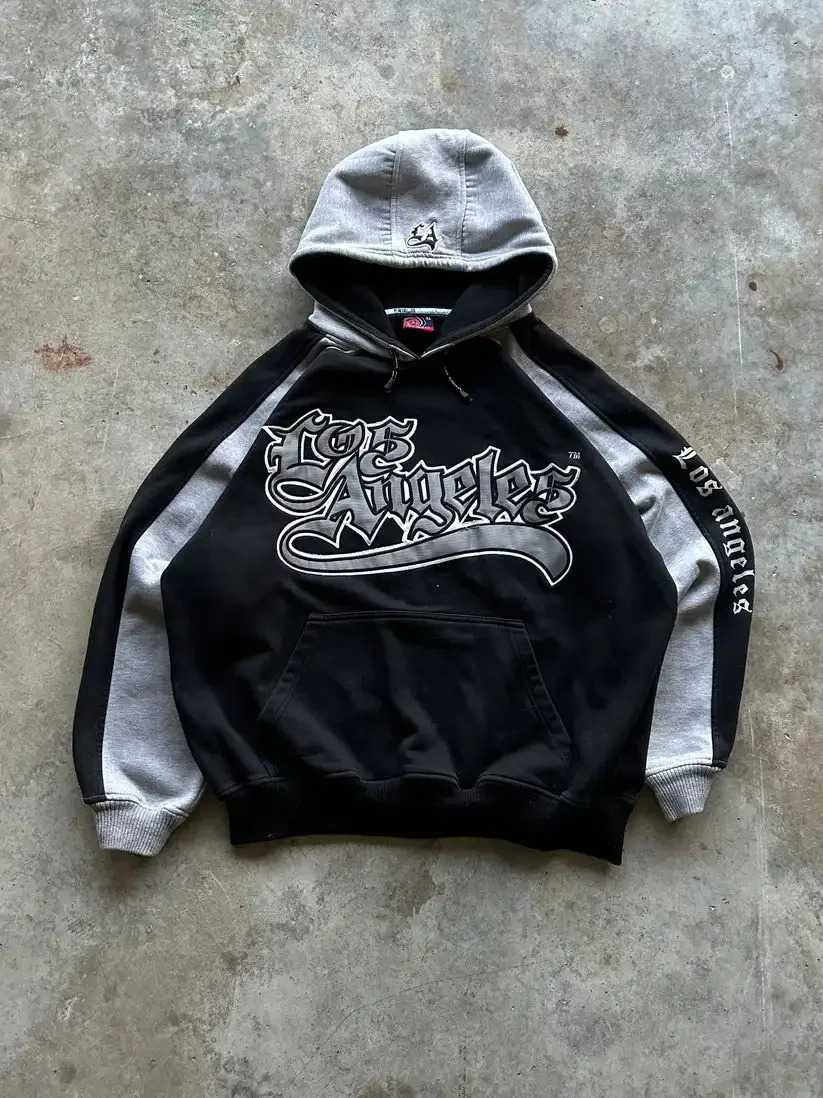 Men's Hoodies Sweatshirts Streetwear Y2K Hoodie Sweatshirt Men Harajuku Hip Hop Letter Graphic Embroidery Oversized Pullover Hoodie Goth Tops Clo
