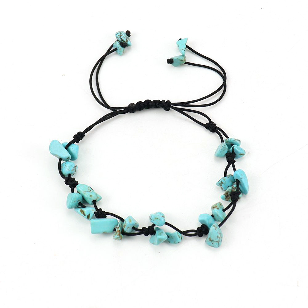 Natural Gem Stone Bracelet 7 Chakra Irregular Crystal Chip Beads Weave Bracelets Bangles For Women