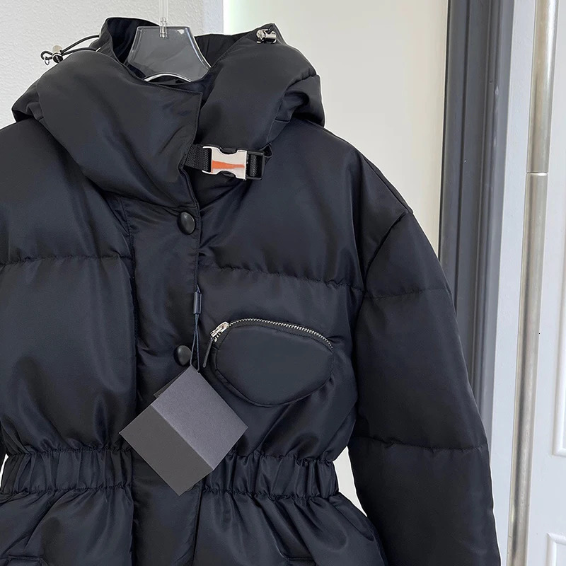 Women's Down Parkas Jacket Medium Length Waist Fashion Ashaped Hooded Winter Coat 231205