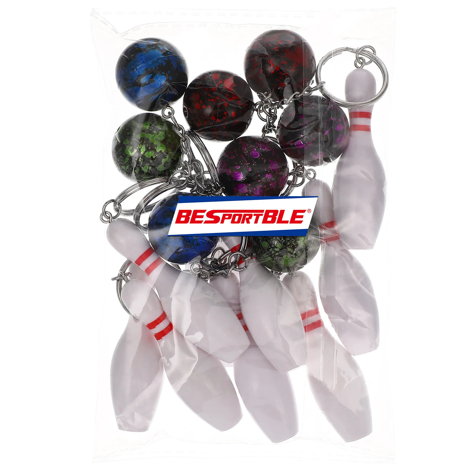 Keychains Lanyards 8 Pcs Keychain Men Bowling Accessories Men Key Rings Keychains Key Holder Bowling Pendant Keychain Creative Key Ring 231205