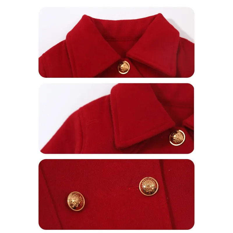 Clothing Sets Baby Girl Cotton Padded Wool Clothes Set Jacket Skirt 2PCS Infant Toddler Child Warm Christmas Year 1 10Y 231206