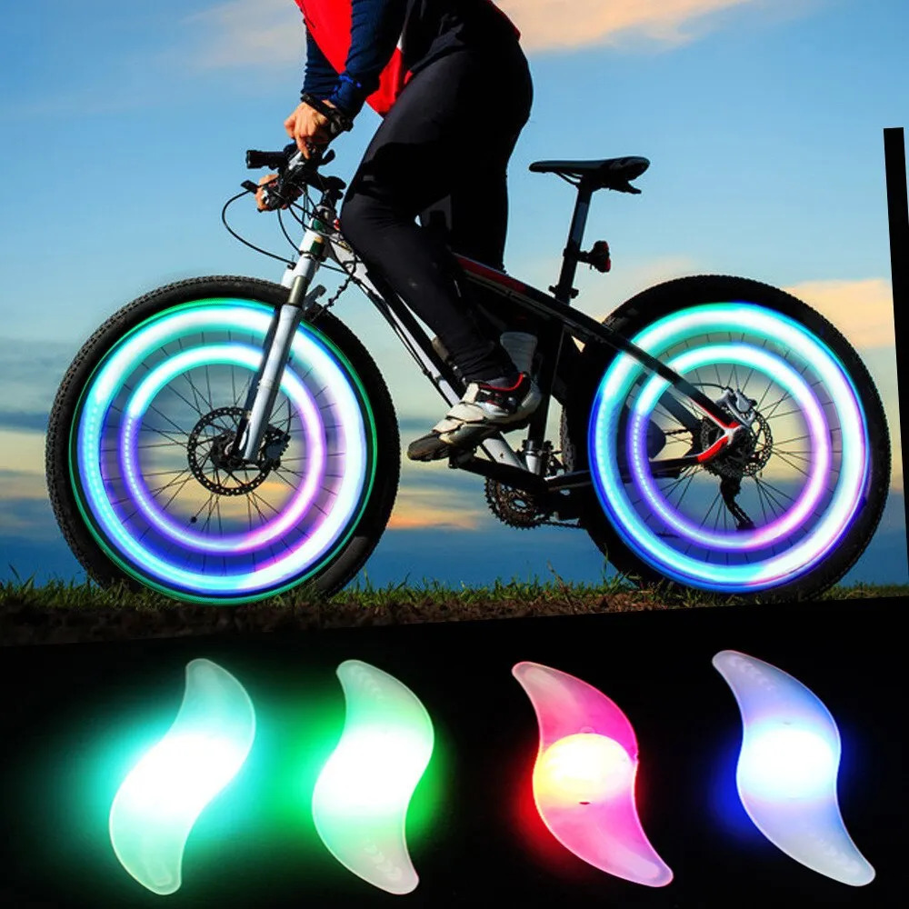 Bike Lights Colorful Wheel Spoke Light Waterproof MTB Balance Bicycle LED Tyre Tire Flash Warning Cycling Lamp 231206
