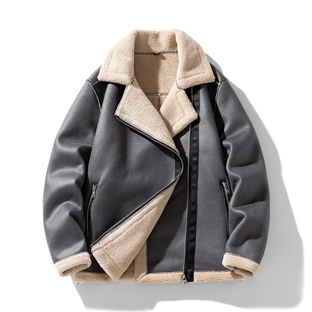 Men's Leather Faux Suede Jackets Men Winter Motorcycle Punk Style Streetwear Fur Lined Thick Warm Coats 231205