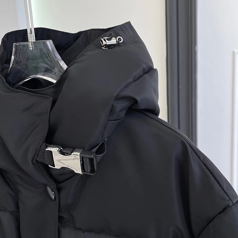 Women's Down Parkas Jacket Medium Length Waist Fashion Ashaped Hooded Winter Coat 231205