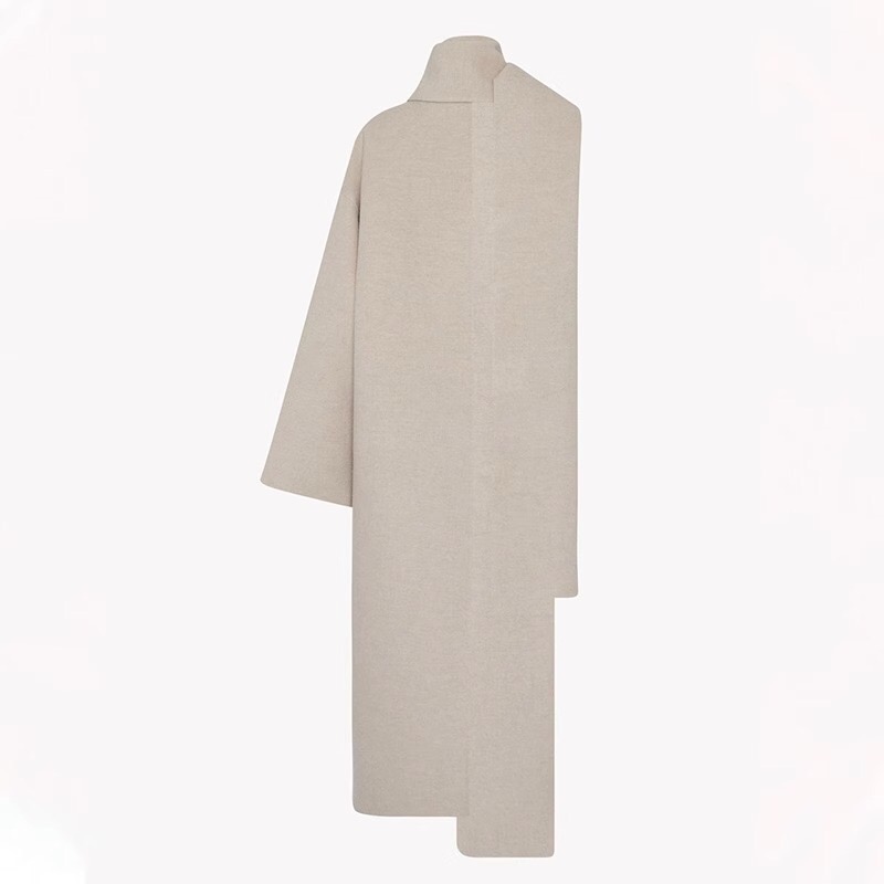 Th~row Autumn and Winter New Handmade Wool Blended Scarf Double layered Cashmere Coat Coat