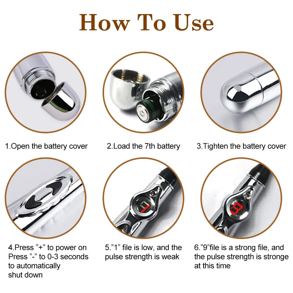 Face Massager Electronic Acupuncture Pen Electric Massager Meridian Laser Pointer Physiotherapy Equipment Body Back Neck Foot Relaxing Massage 231205