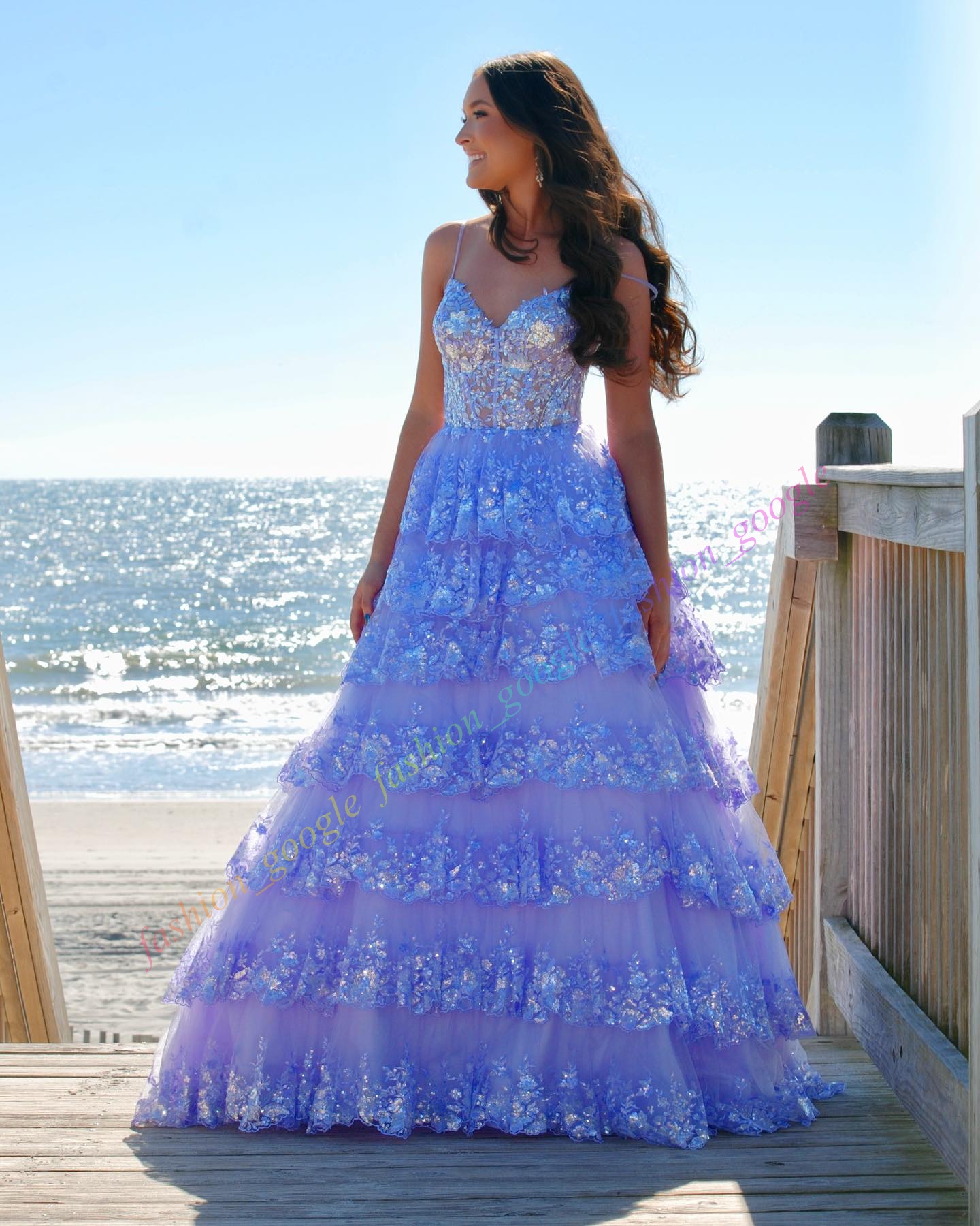 Sparkling Formal Party Dress 2k26 Ruffles Beaded Sequin Skirt Preteen Lady Pageant Showstopper Prom Evening Event Hoco Gala Graduation Dance Gown Cors