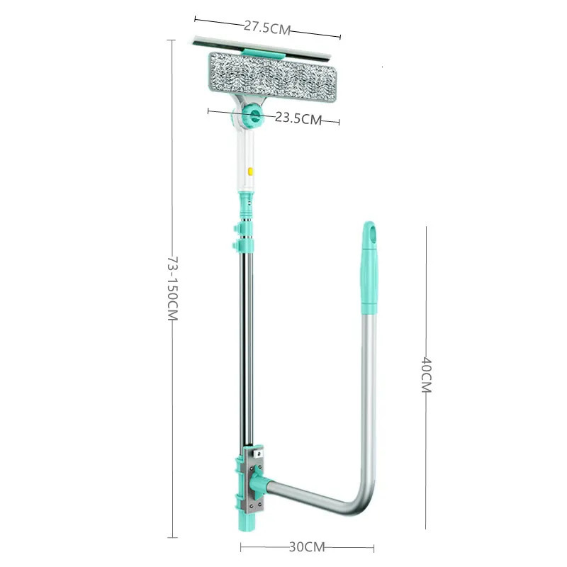 Other Housekeeping Suitable for Glass Cleaning in tall buildings Double Wiper Dust Removal U Shape Outdoor Telescopic Cleaner Dry Water Scraper 231205