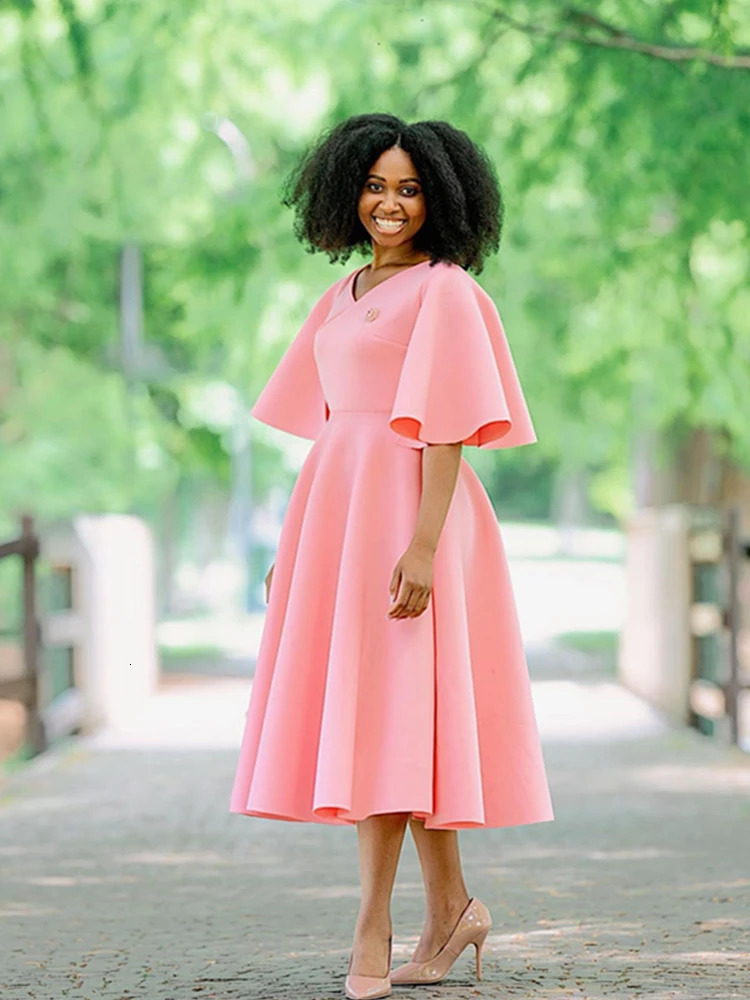 Urban Sexy Dresses Elegant Purple Pretty Women Solid Long Sleeve Oneck Party Evening A Line Pleated Midi Dress Fashion African Clothing 231206