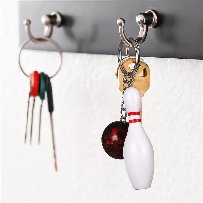 Keychains Lanyards 8 Pcs Keychain Men Bowling Accessories Men Key Rings Keychains Key Holder Bowling Pendant Keychain Creative Key Ring 231205