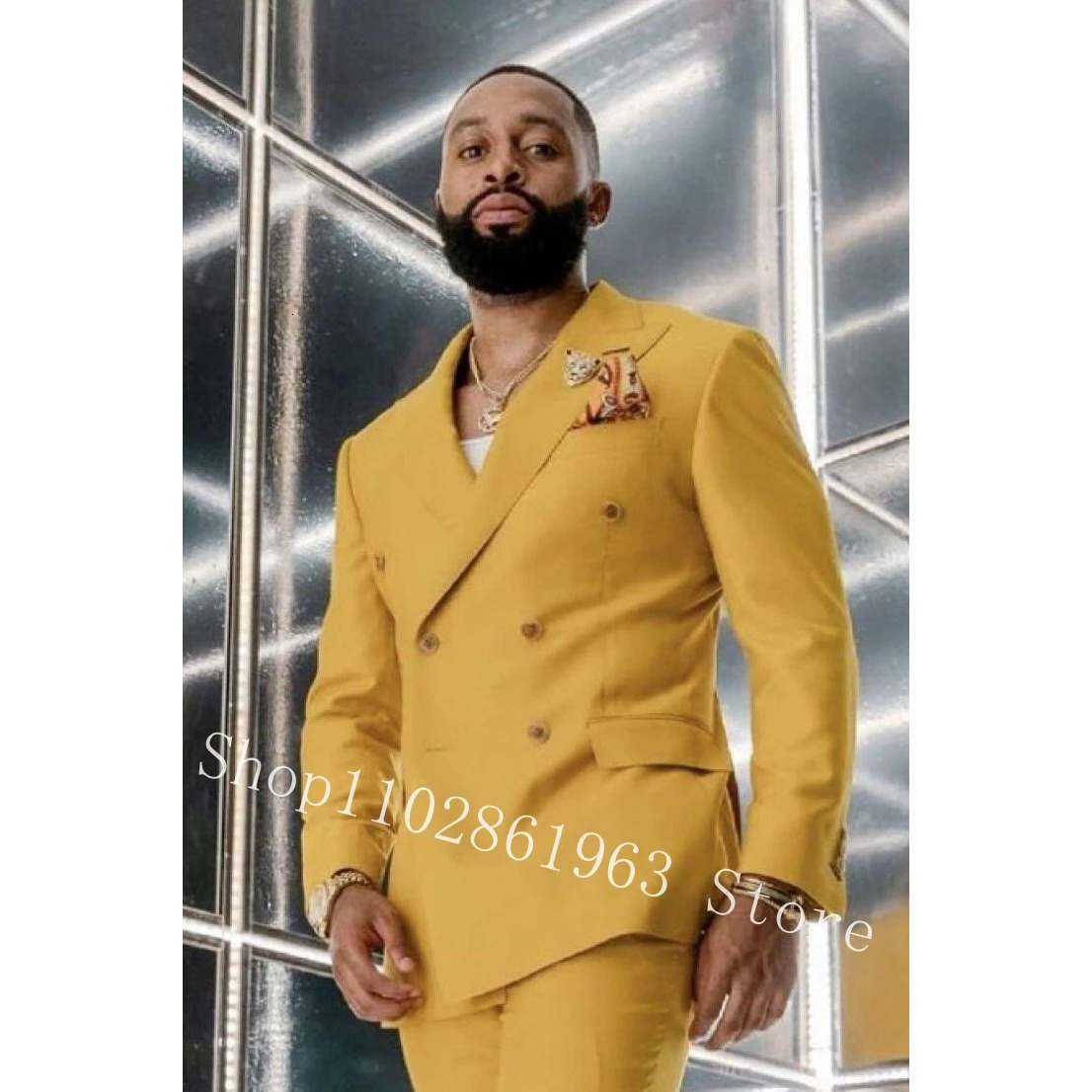 Men's Suits Blazers Fashion Men Suits Lapel Double Breasted 2 Pieces Men Groom Wedding Party Tuxedos Blazer Pants Trajes De Hombre 231205