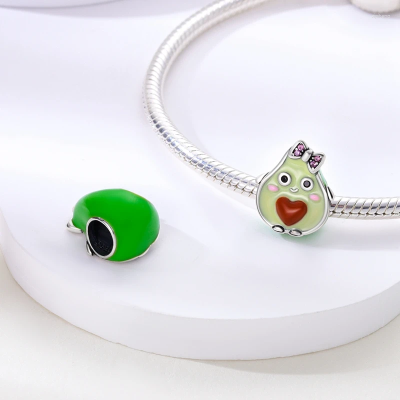 Loose Gemstones 925 Sterling Silver Avocado Green Series Charms Fit Original Bracelet Bead Charm Necklace Trinket Women DIY Jewelry