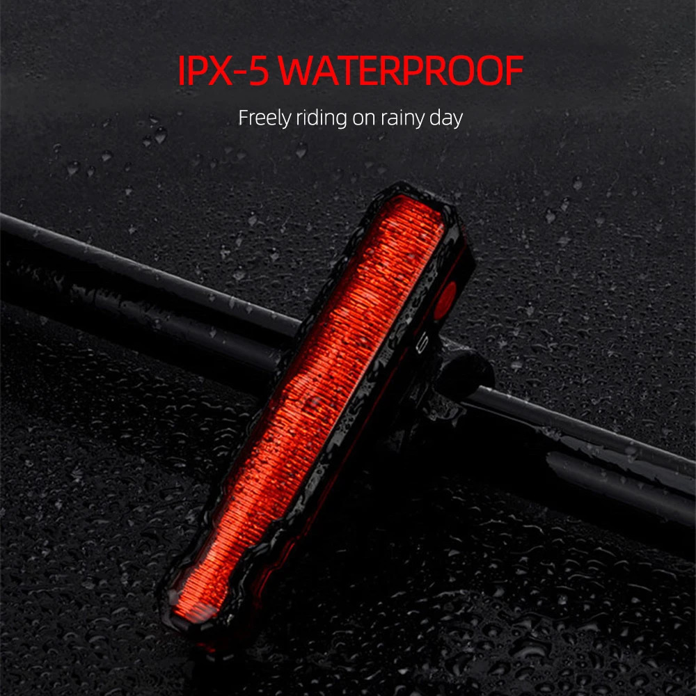 Bike Lights Folding Laser Light Front Rear Safety Warning Bicycle USB Rechargeable Tail Waterproof Cycling Lamp 231206