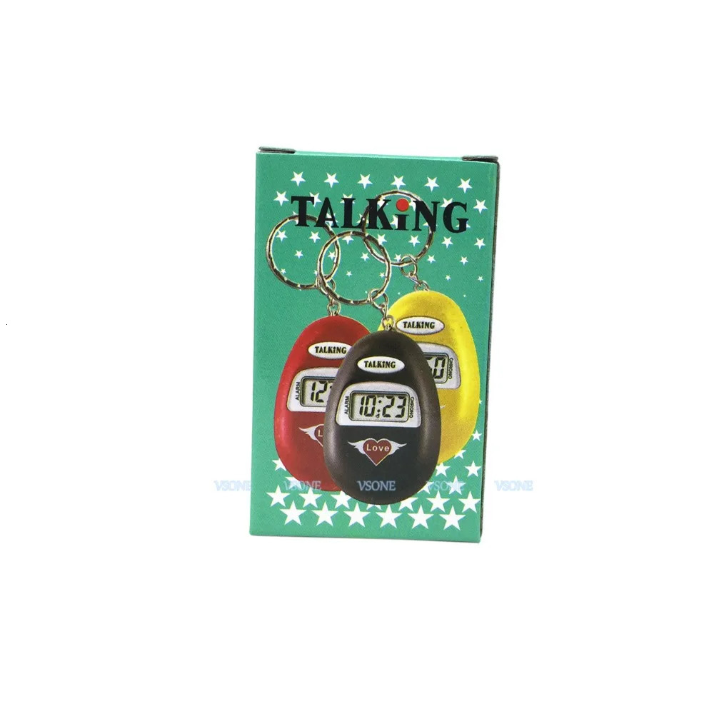 Keychains Lanyards Spanish Language Talking Key Chain Clock Big Voice with Alarm for The Old Man or Blind People 231205
