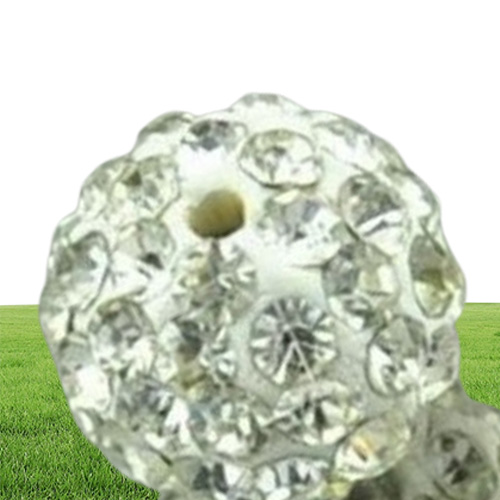 8mm white Micro Pave CZ Disco Ball Crystal crystal Bead Bracelet Necklace BeadsMJPW Whole