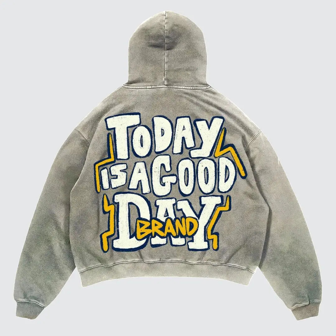Mens Hoodies Sweatshirts Y2K Retro Hooded Sweatshirt Harajuku Pattern Printed Long sleeved Pullover Street Hip Hop Couple Loose Hoodeds Tops 231206
