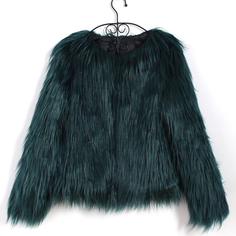 Women's Fur Faux Furry Coat Women Fluffy Warm Long Sleeve Outerwear Autumn Winter Jacket Hairy Collarless Overcoat Plus Size 3XL 231205