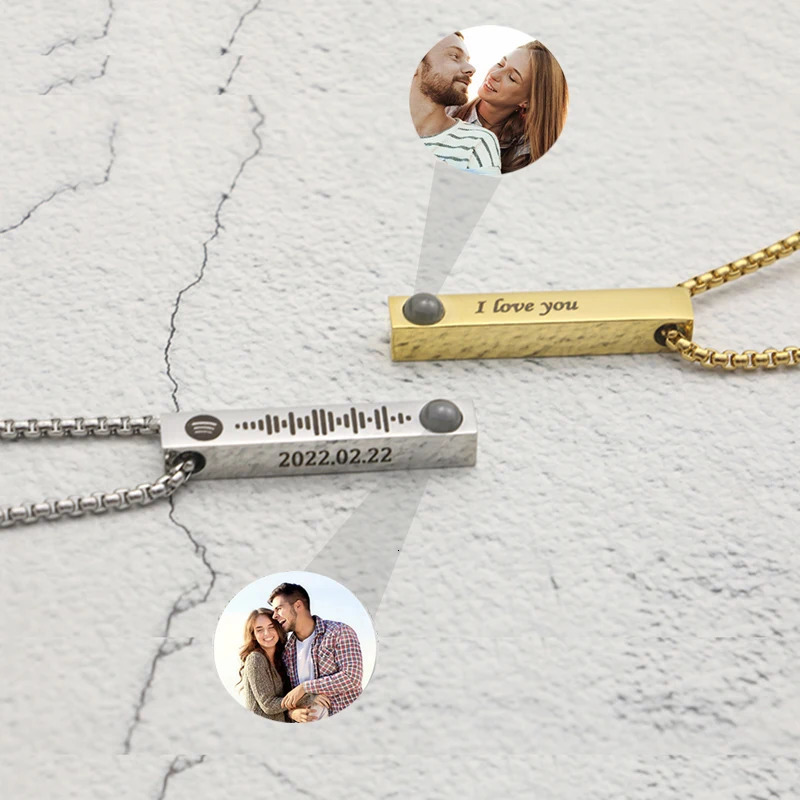 Key Rings Projection Po Bar Keychain Custom Personality Drive Safe Keyring Name Text Gift for Men and Women Jewelry 231206