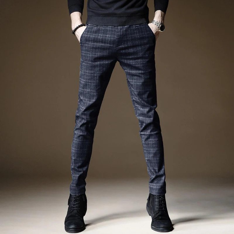 Men's Pants Autumn Upscale Men Casual Thick Cotton and Linen Male Pant Straight Trousers Business Plus Size 38 231206