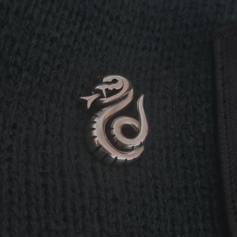 Pins Brooches 925 Sterling Silver HP Potters Wizard Malfoy Family Snake Magic School Badge Brooch Pin Cosplay Jewelry Necktie Pins 231204