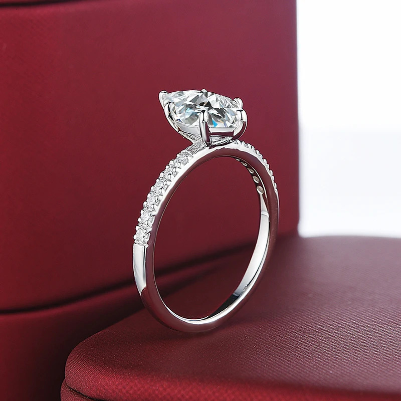 Wedding Rings Onelaugh 15ct D Color Full Engagement For Women Marquise Cut Diamond Sterling Silver Ring 231206