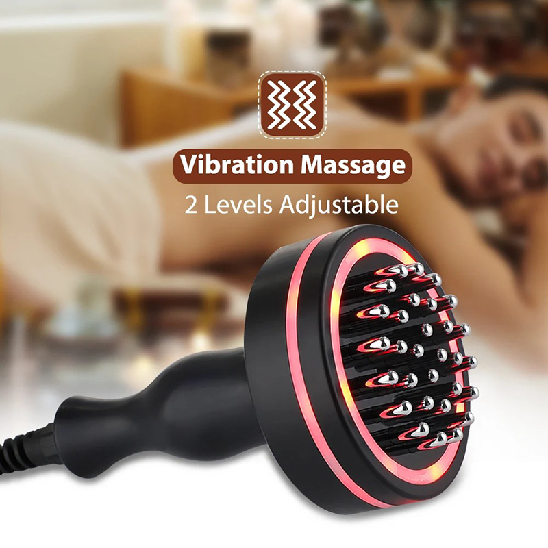 Home Use Health Care Electric Meridian Brush Red Light Infrared Heating Vibration Microcurrent 4in1 Body Skin Scraping Guasha Lymphatic Drainage Physi