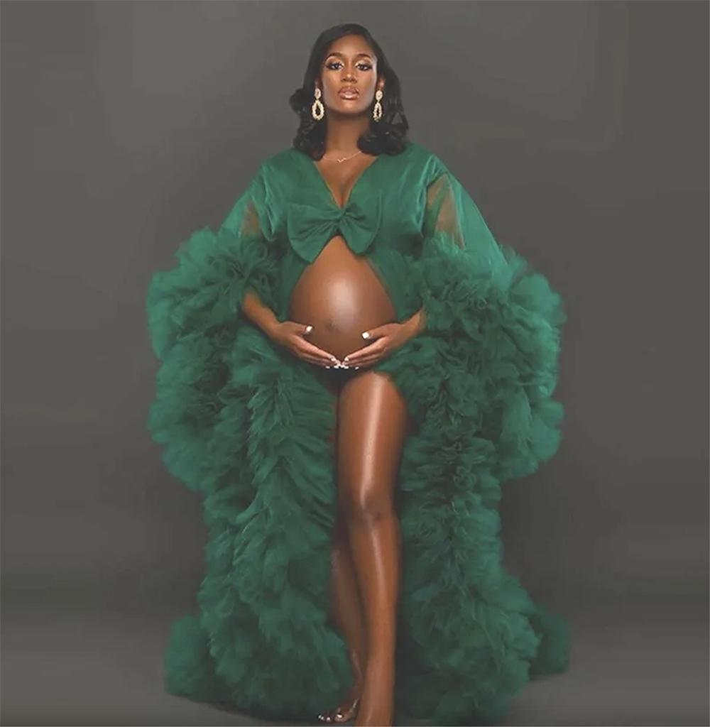 Newest Night Gown Illusion Bride Sleepwear Robes Tulle Custom Made Long Sleeves Dressing Gown Women Sexy Sleepwear Dresses