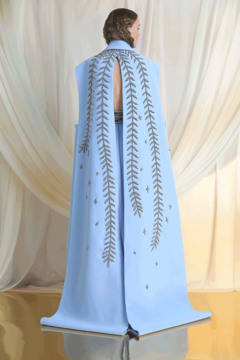 AZZI&OSTA Prom Dresses Sky Blue Embroidery Jumpsuits Formal Evening Gowns Sweep Train Special Pageant Junior Party Dress Custom