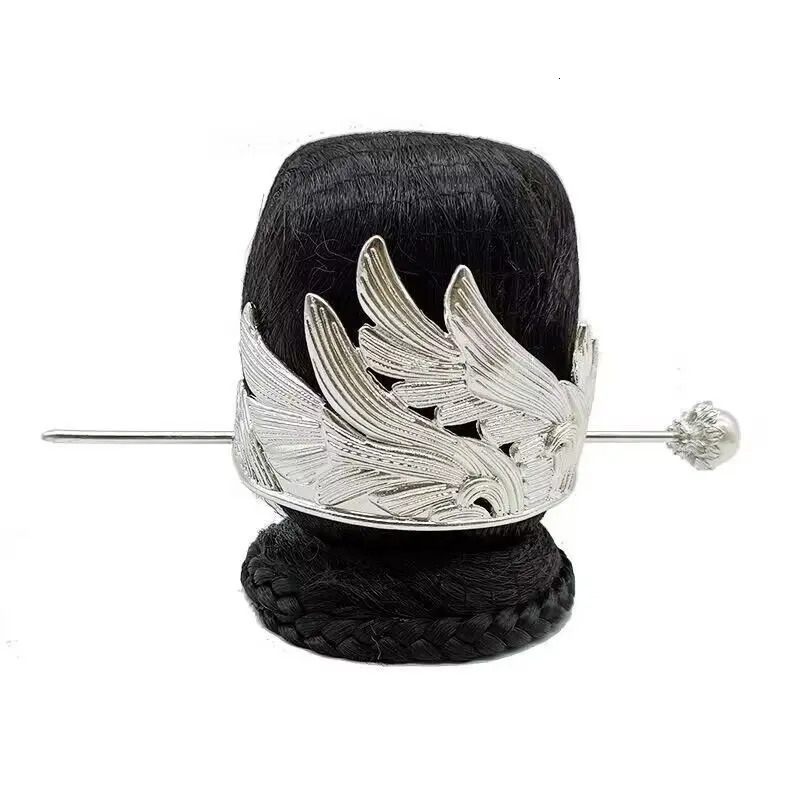 Headwear Hair Accessories Men's Hanfu Crown Chinese Vintage Metal Hairpin Tiara Men's Jewelry Headdress Strand 231207