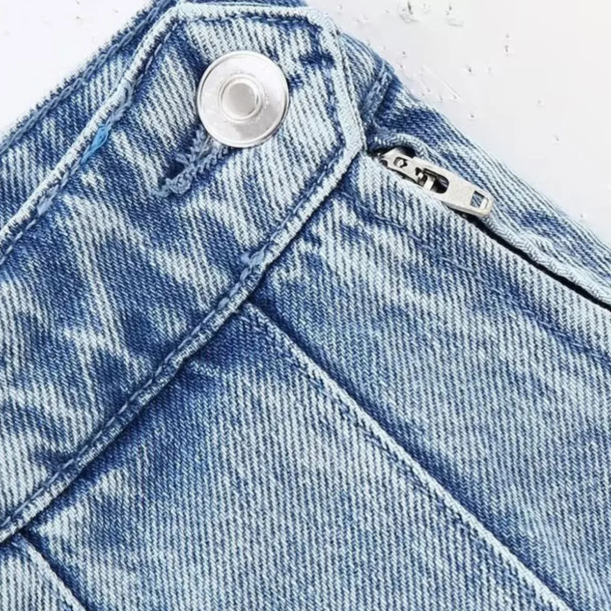 Skirts 2023 Bazaleas Store Traf women s Side Zipper Mujer Pleated Denim Mini Skirt Official Clothing 231206