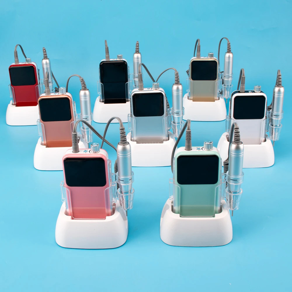 Nail Art Equipment SIMINAIL Rectangle Nail Drill Rechargeable Desktop Base 35000RPM Manicure Electric Machine Nail File Pedicure Cordless Drilling 231