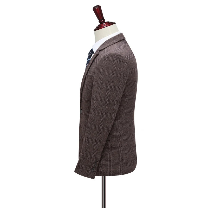 Men's Suits Blazers Suit Coat Vest Pants 3 Pcs Set 2023 Casual Boutique Business Retro British Style Plaid Jacket Trousers Waistcoat 231206