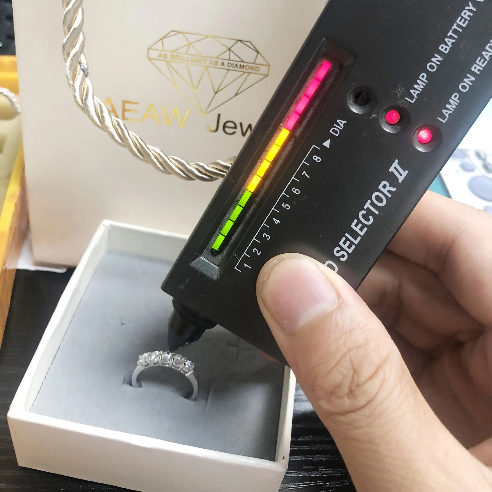 Wedding Rings AEAW 14k White Gold 01ct m Total 05ctw DF Round Cut Engagement Lab Grown Diamond Band Ring for Women 231206