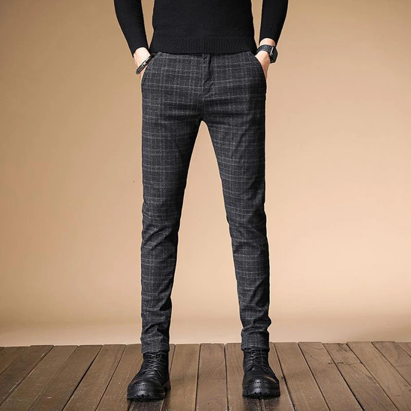 Men's Pants Autumn Upscale Men Casual Thick Cotton and Linen Male Pant Straight Trousers Business Plus Size 38 231206
